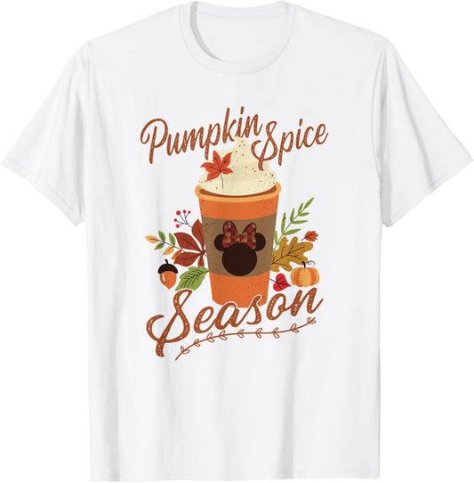 Disney Mickey and Friends Fall Pumpkin Spice Season T-Shirt - T-Shirt | White