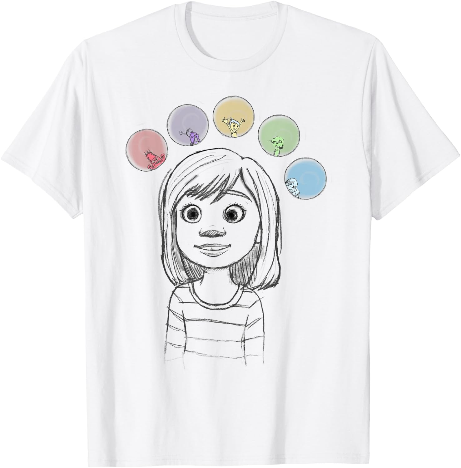 Disney Pixar Inside Out Riley Many Emotions Bubbles T-Shirt - T-Shirt | White