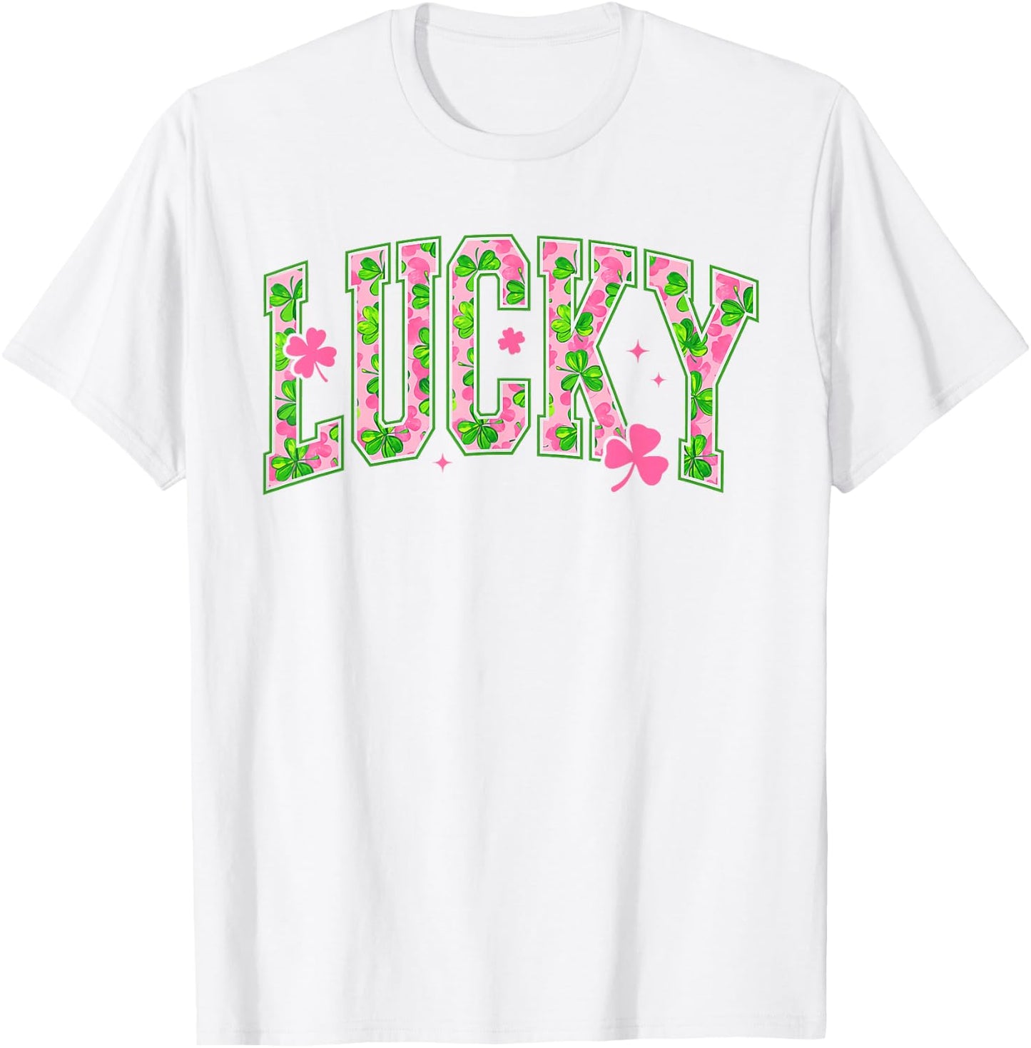 Lucky St Patricks Day Coquette Lucky Shamrock Irish T-Shirt - T-Shirt | White