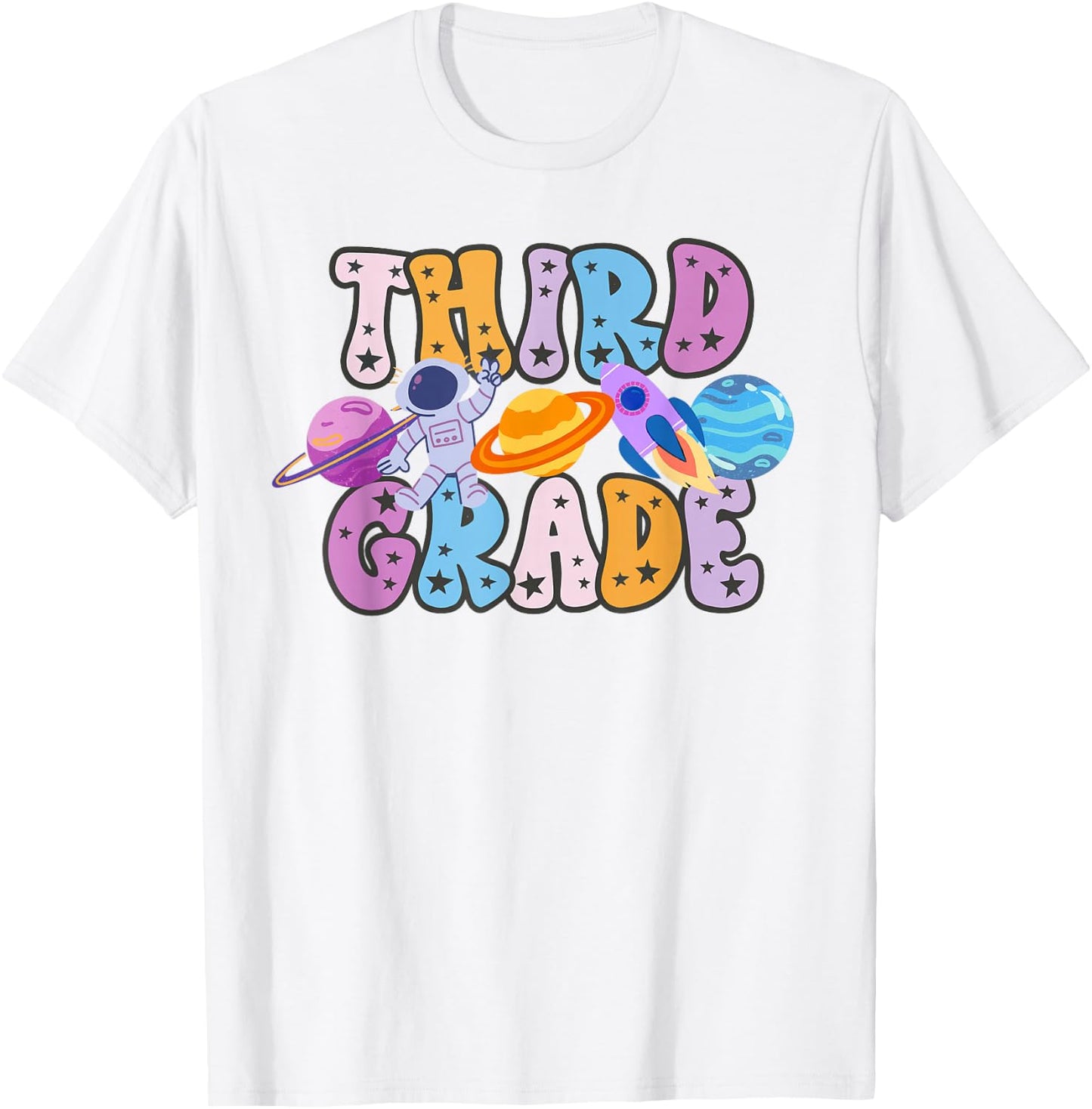 Third Grade Grade Outer Space Solar System Planet T-Shirt - T-Shirt | White