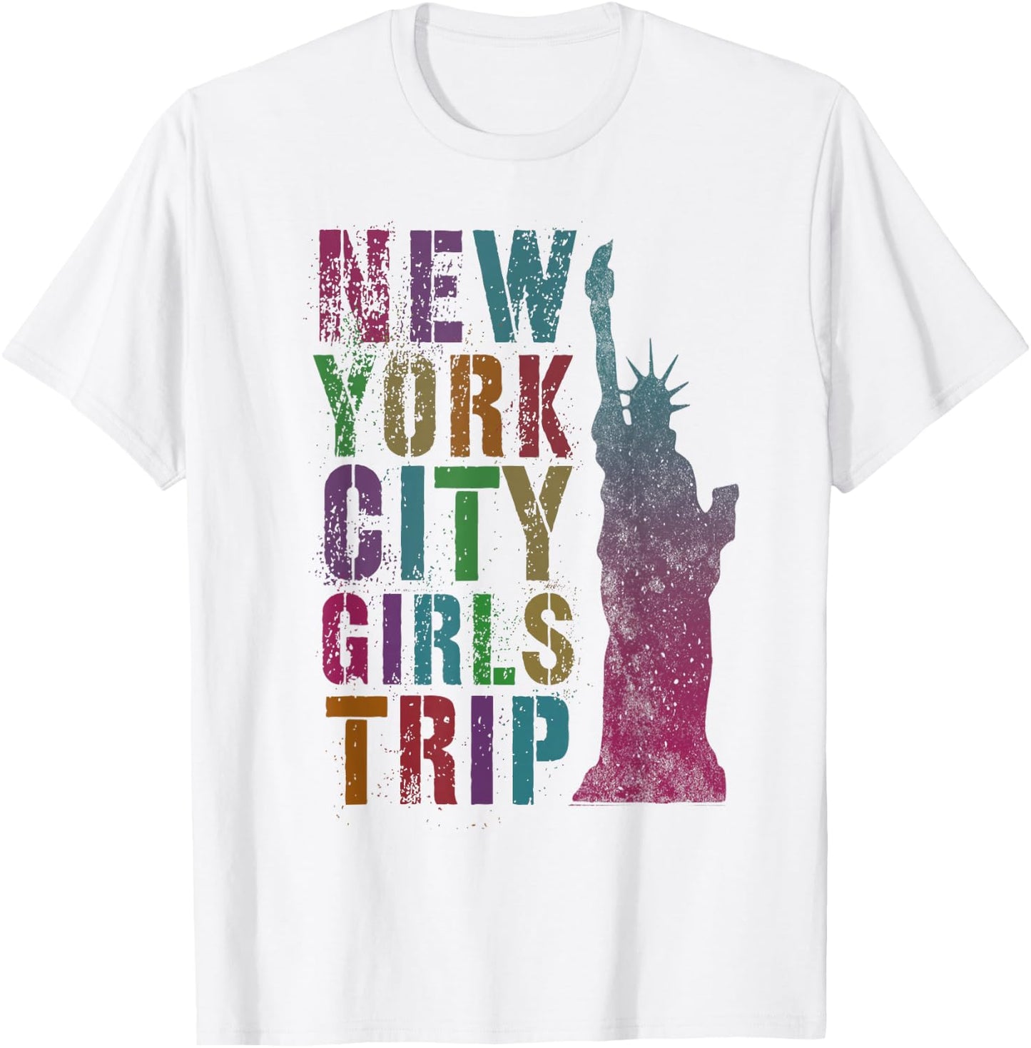 Pink NYC Girls Trip New York City Summer Besties NY Family T-Shirt - T-Shirt | White