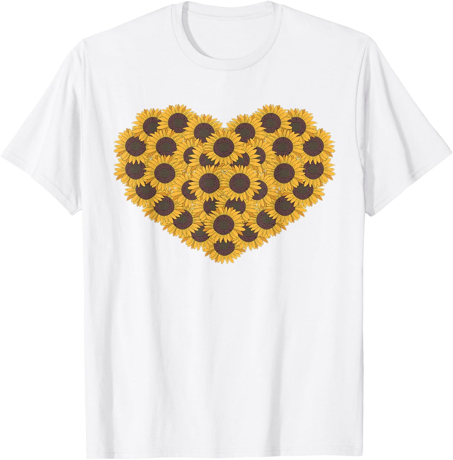 Heart Sunflower Lover Gardener Hippie Sunflower T-Shirt - T-Shirt | White