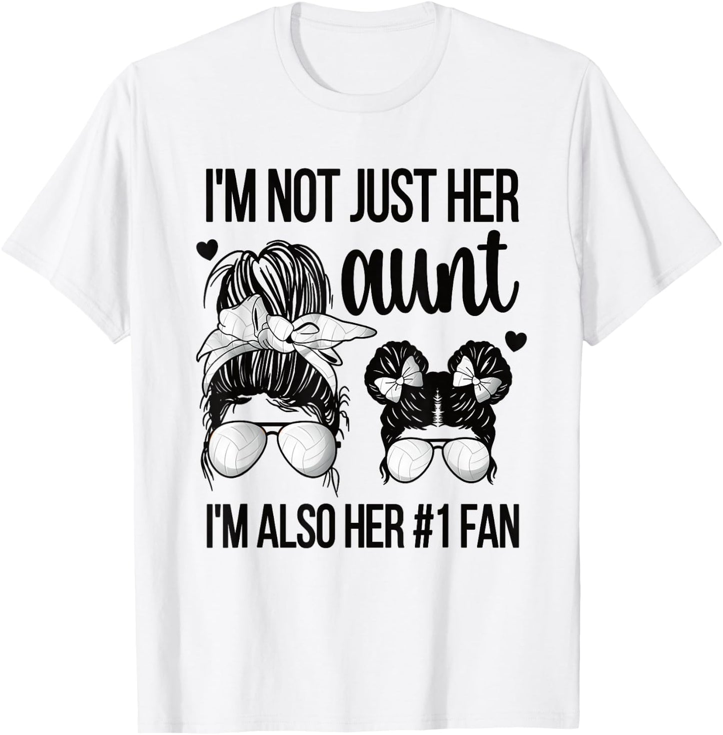 I'm Her Fan | Proud Volleyball Auntie Volleyball Aunt T-Shirt - T-Shirt | White