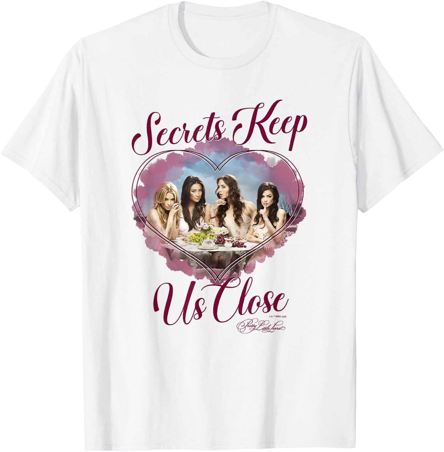 Pretty Little Liars Group Secrets Valentine's Day Heart T-Shirt - T-Shirt | White