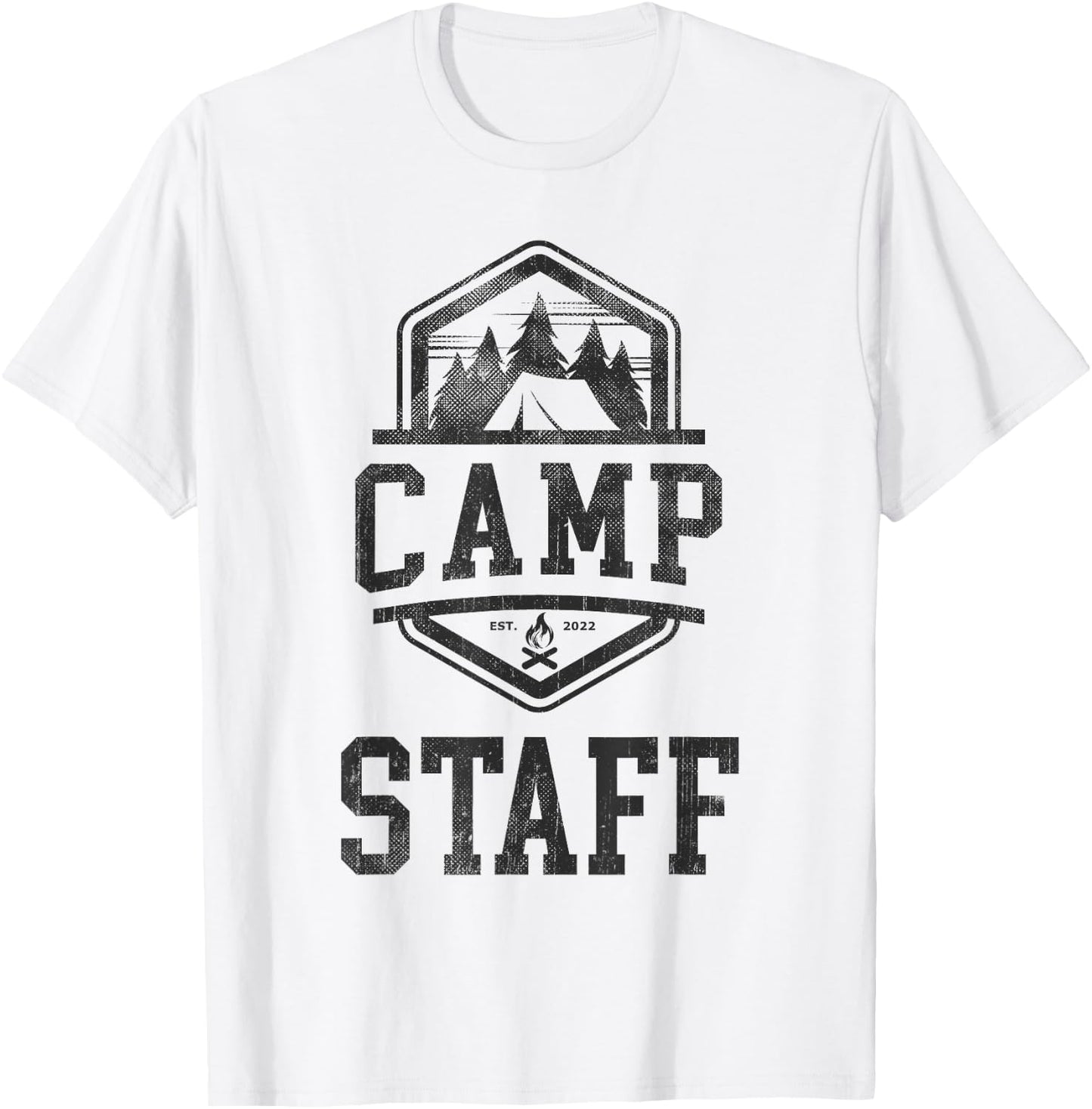 Vintage CAMP STAFF Crew Summer Counselor Campground Director T-Shirt - T-Shirt | White