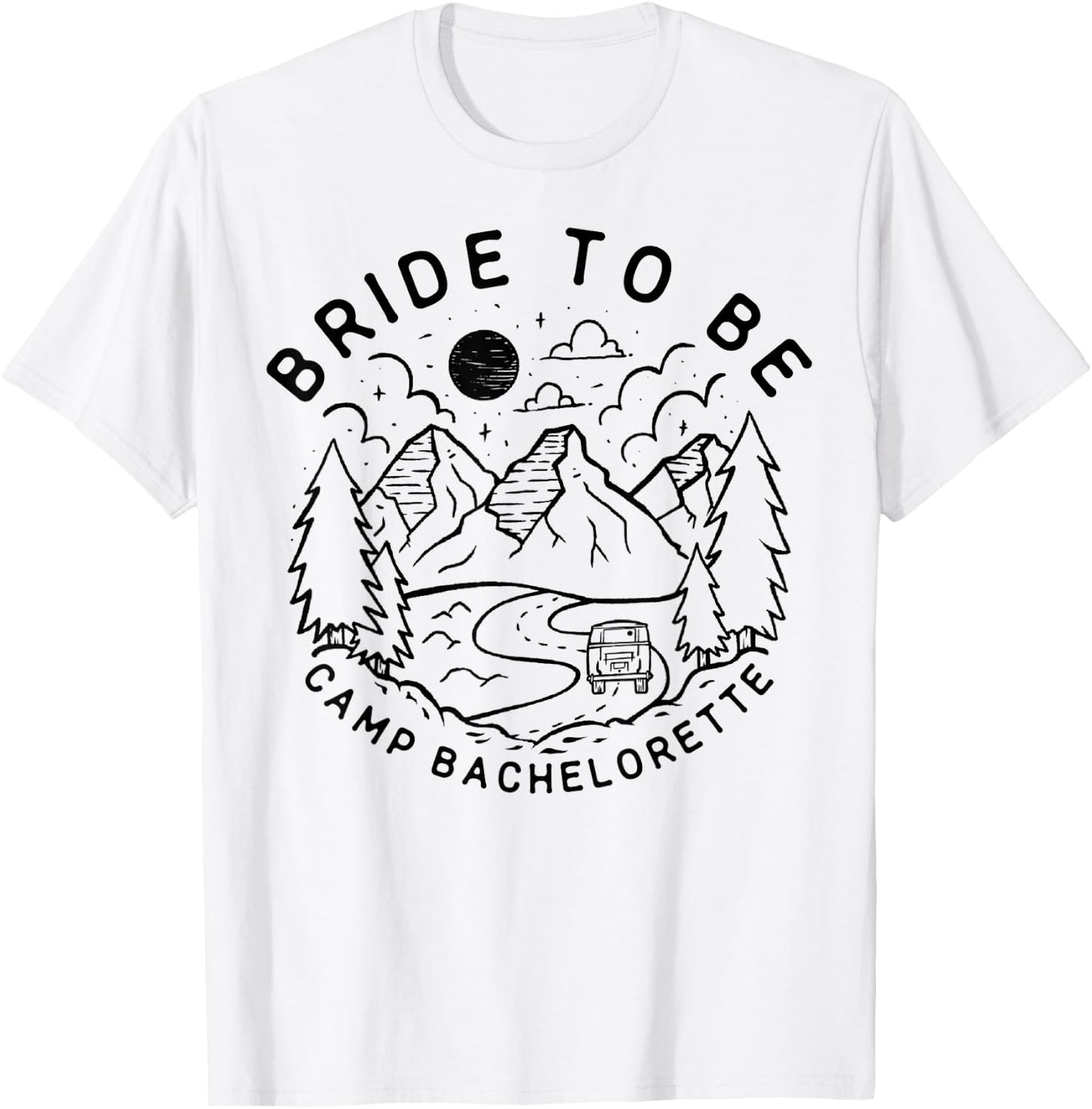 Vintage Bride To Be Camp Bachelorette Party Matching Gift T-Shirt - T-Shirt | White