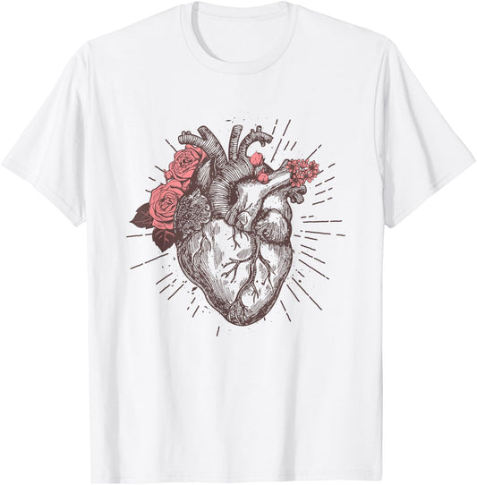 Women's Anatomical Heart Human Heart Anatomy Shirt Girls T-Shirt - T-Shirt | White