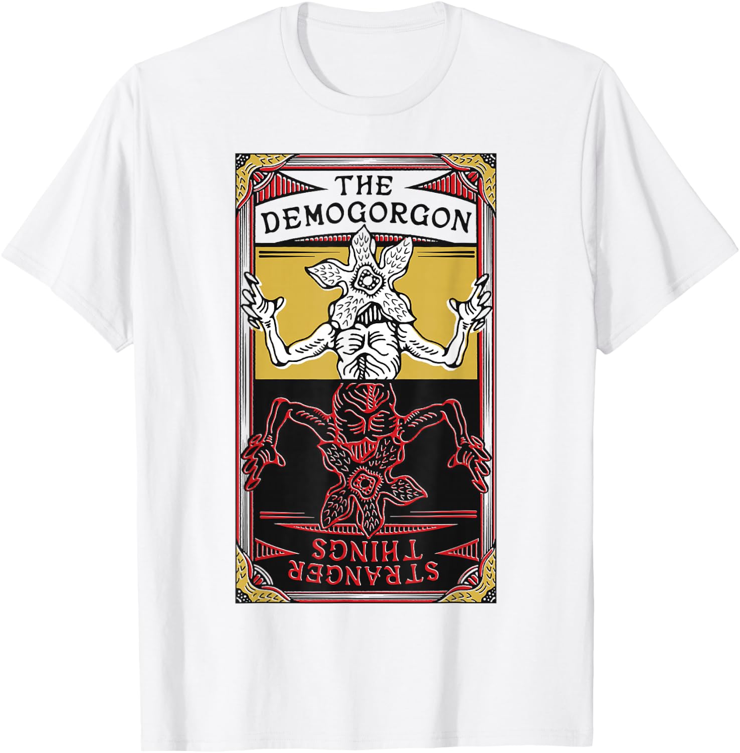 Stranger Things 4 Demogorgon Upside Down Tarot T-Shirt - T-Shirt | White