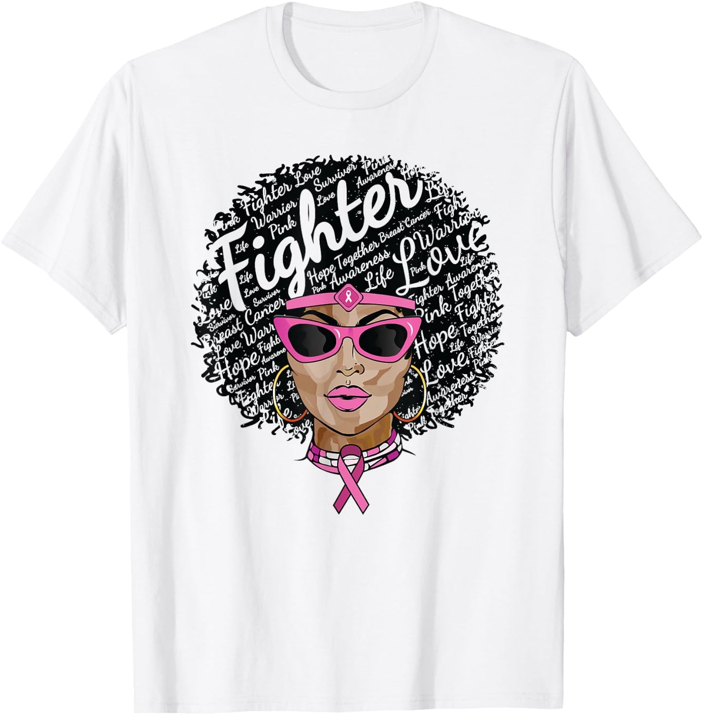 Breast Cancer Shirt African American T-Shirt - T-Shirt | White