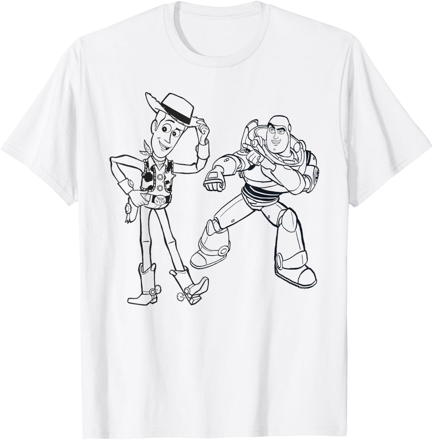 Disney PIXAR Toy Story Woody & Buzz Lightyear Sketch Book T-Shirt - T-Shirt | White
