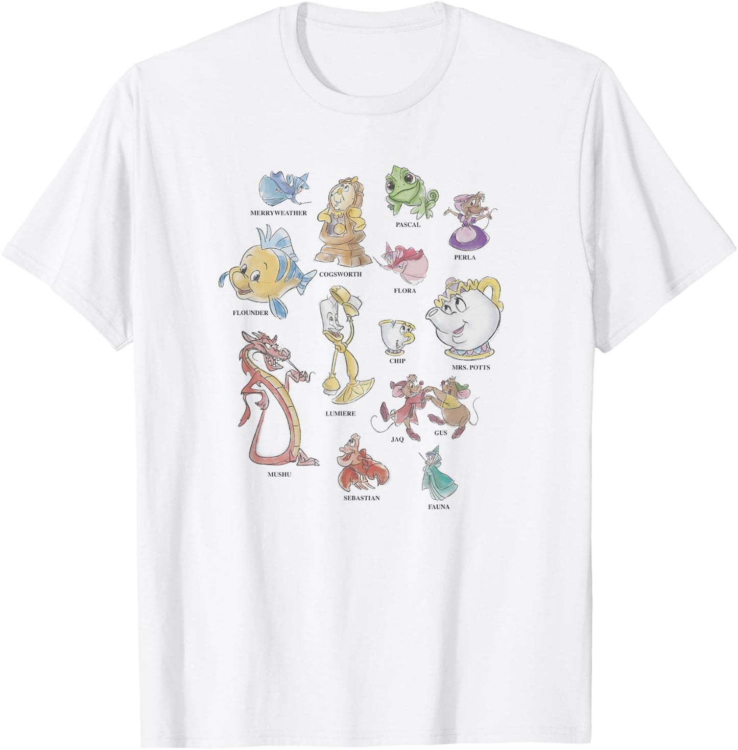 Disney Princesses Sidekick Identification Chart Small T-Shirt - T-Shirt | White