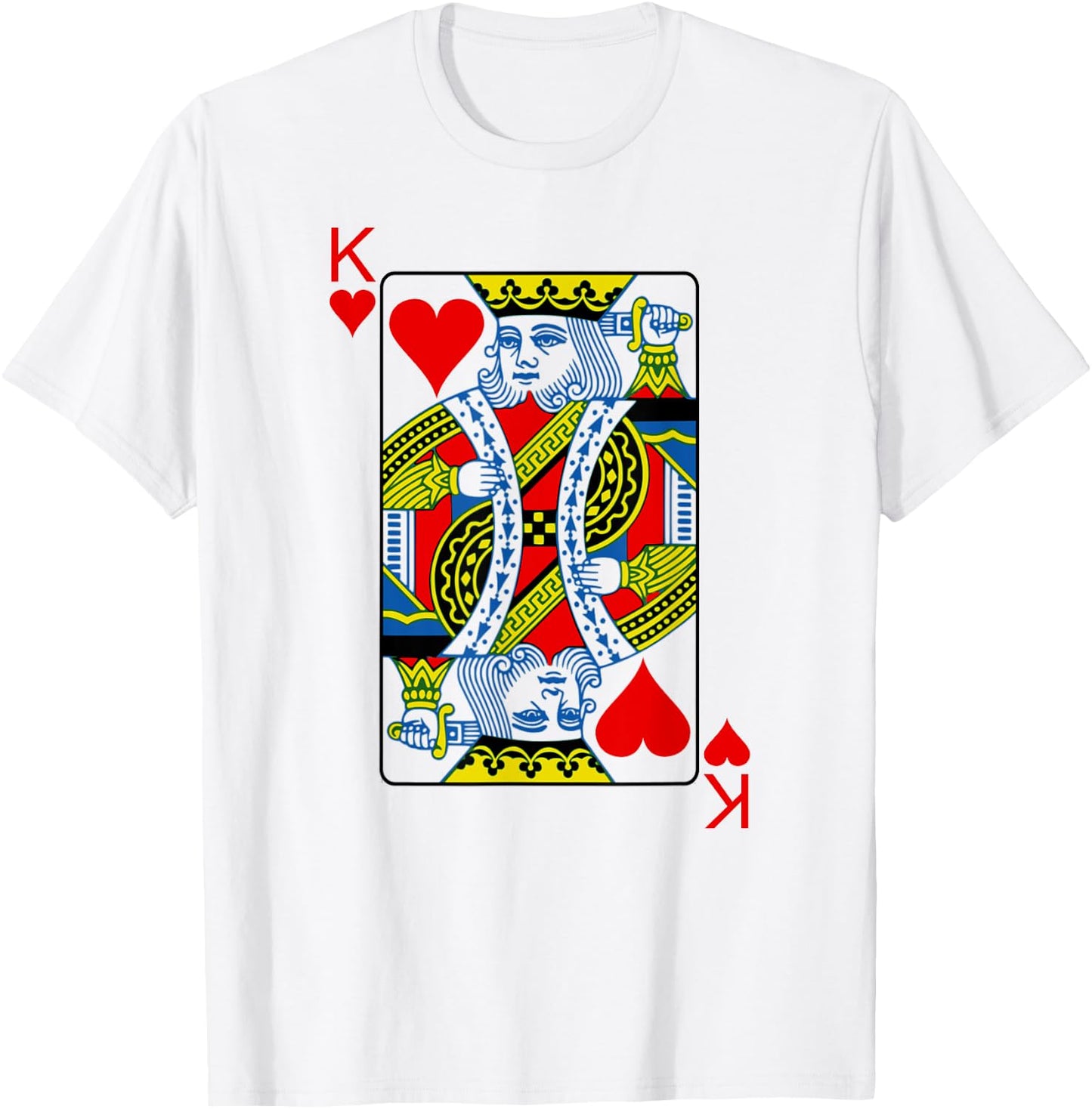 King Of Hearts Playing Cards Poker T-Shirt - T-Shirt | White