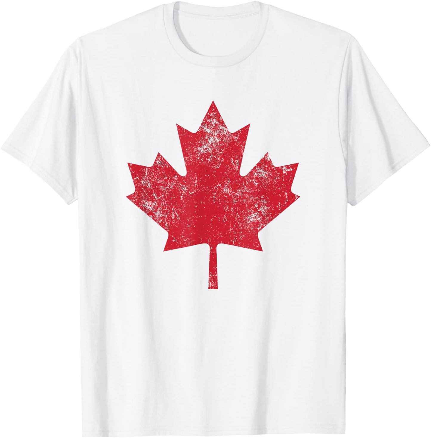 Canada Shirt Women Men Distressed Red Maple Leaf Canada Day T-Shirt - T-Shirt | White