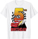 Disney Pixar Cars Lightning McQueen 5th Birthday Peel Out Small T-Shirt - T-Shirt | White