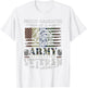 Distressed American Flag Proud Daughter Of A Army Veteran T-Shirt - T-Shirt | White