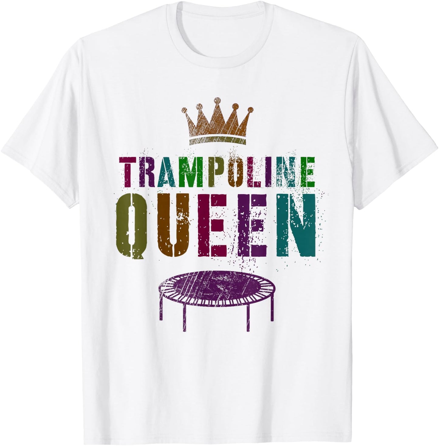 Gymnastics Girls Team TRAMPOLINE QUEEN Gymnast Squad Ladies T-Shirt - T-Shirt | White