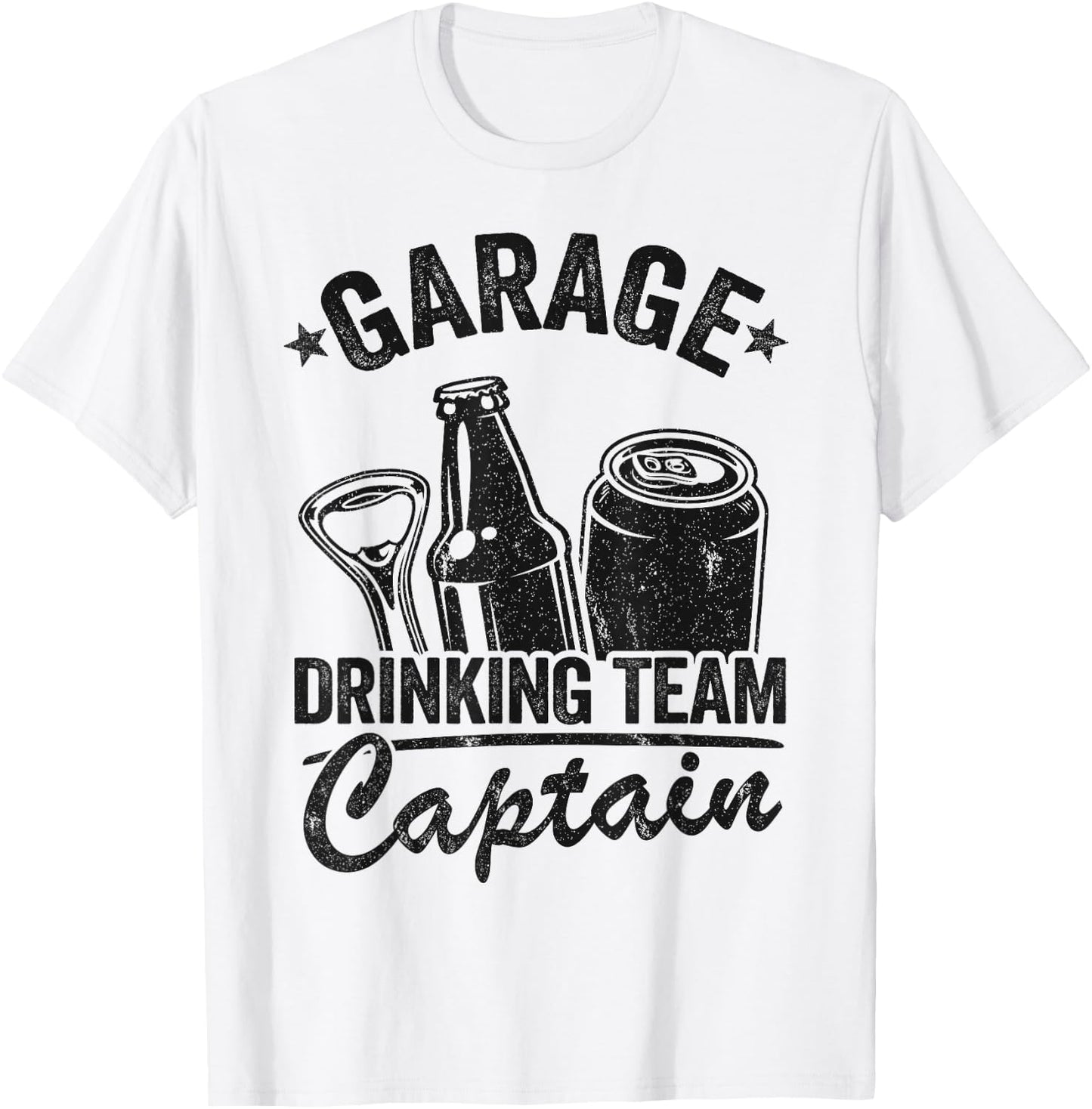 Funny Beer Garage Drinker Garage Drinking Team Captain T-Shirt - T-Shirt | White