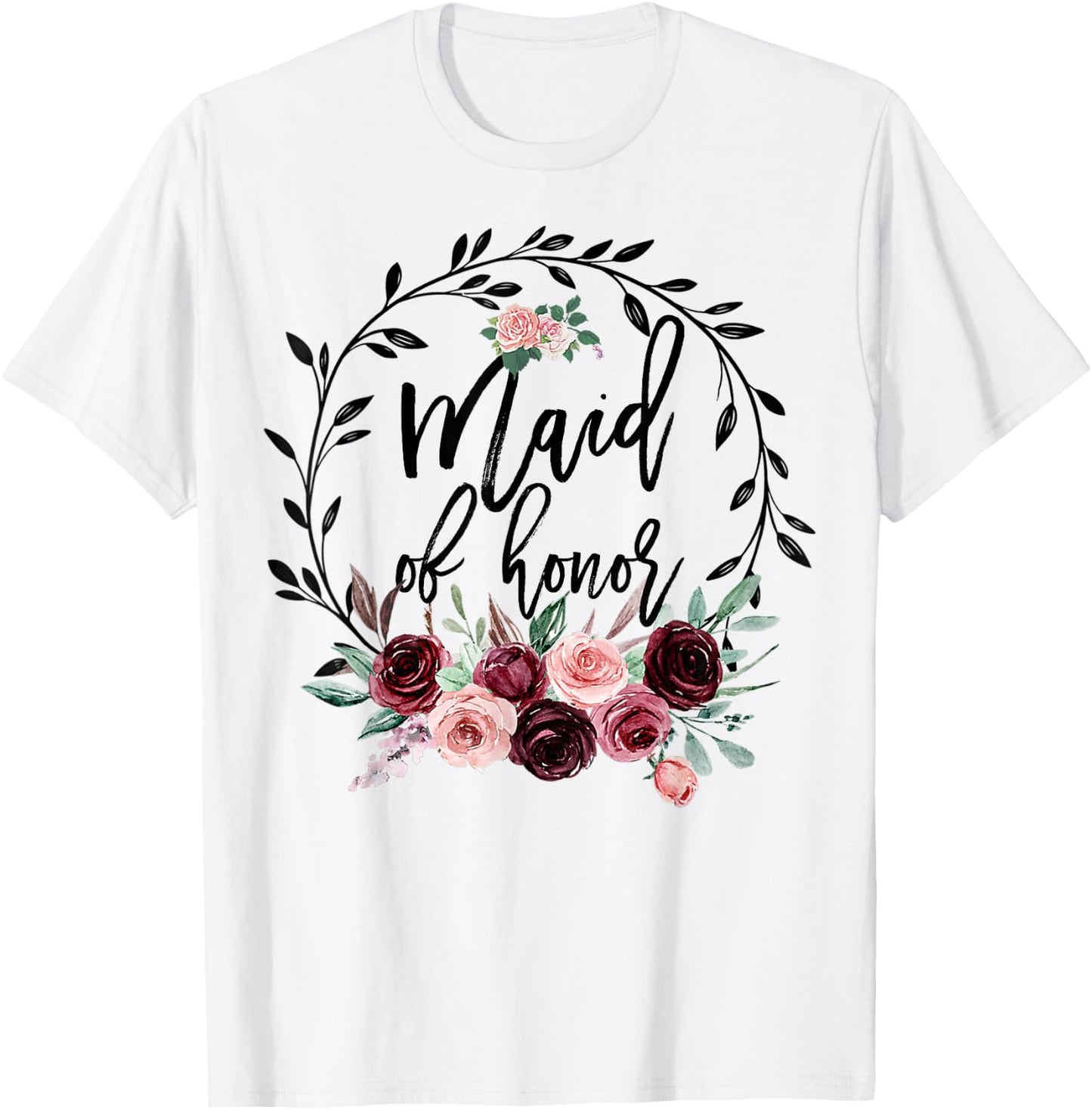 Flower Maid of Honor Shower Wedding Bachelorette Party Cute T-Shirt - T-Shirt | White