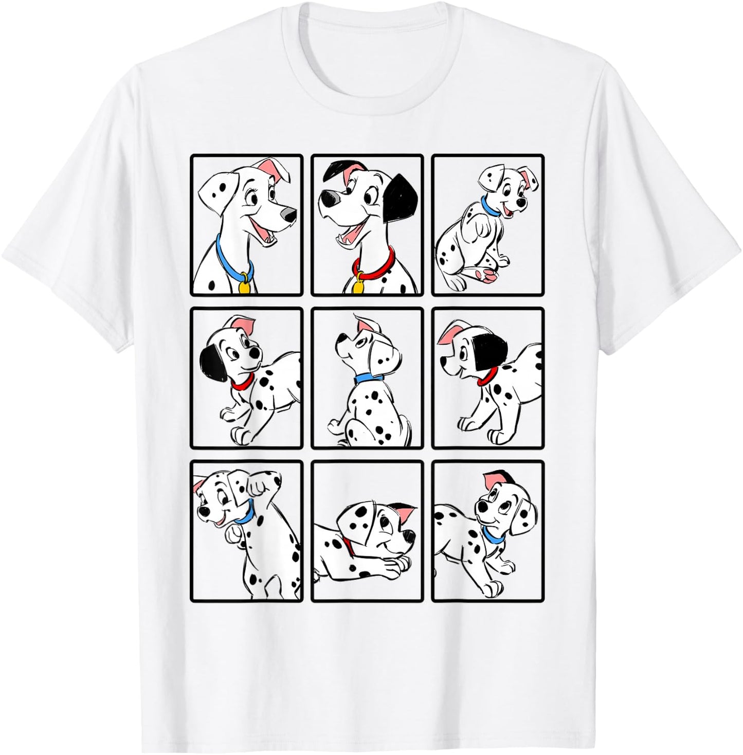 Disney 101 Dalmatians Puppy Group Shot Portrait Boxes T-Shirt - T-Shirt | White