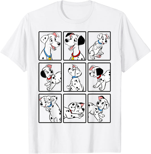 Disney 101 Dalmatians Puppy Group Shot Portrait Boxes T-Shirt - T-Shirt | White