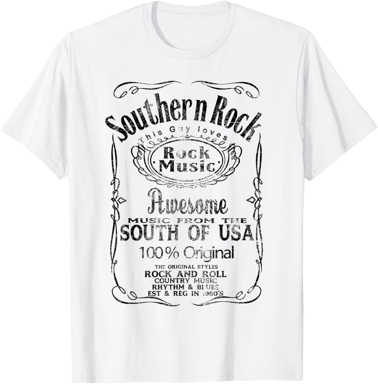 Southern Rock Music USA United States Streetwear souvenir T-Shirt - T-Shirt | White