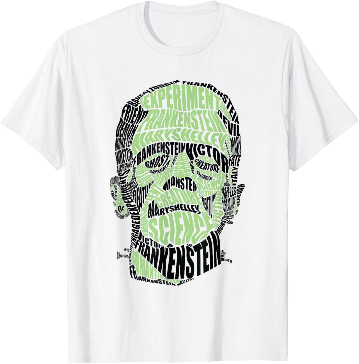 Calligram Frankenstein Lover Halloween Costume Gift T-Shirt - T-Shirt | White