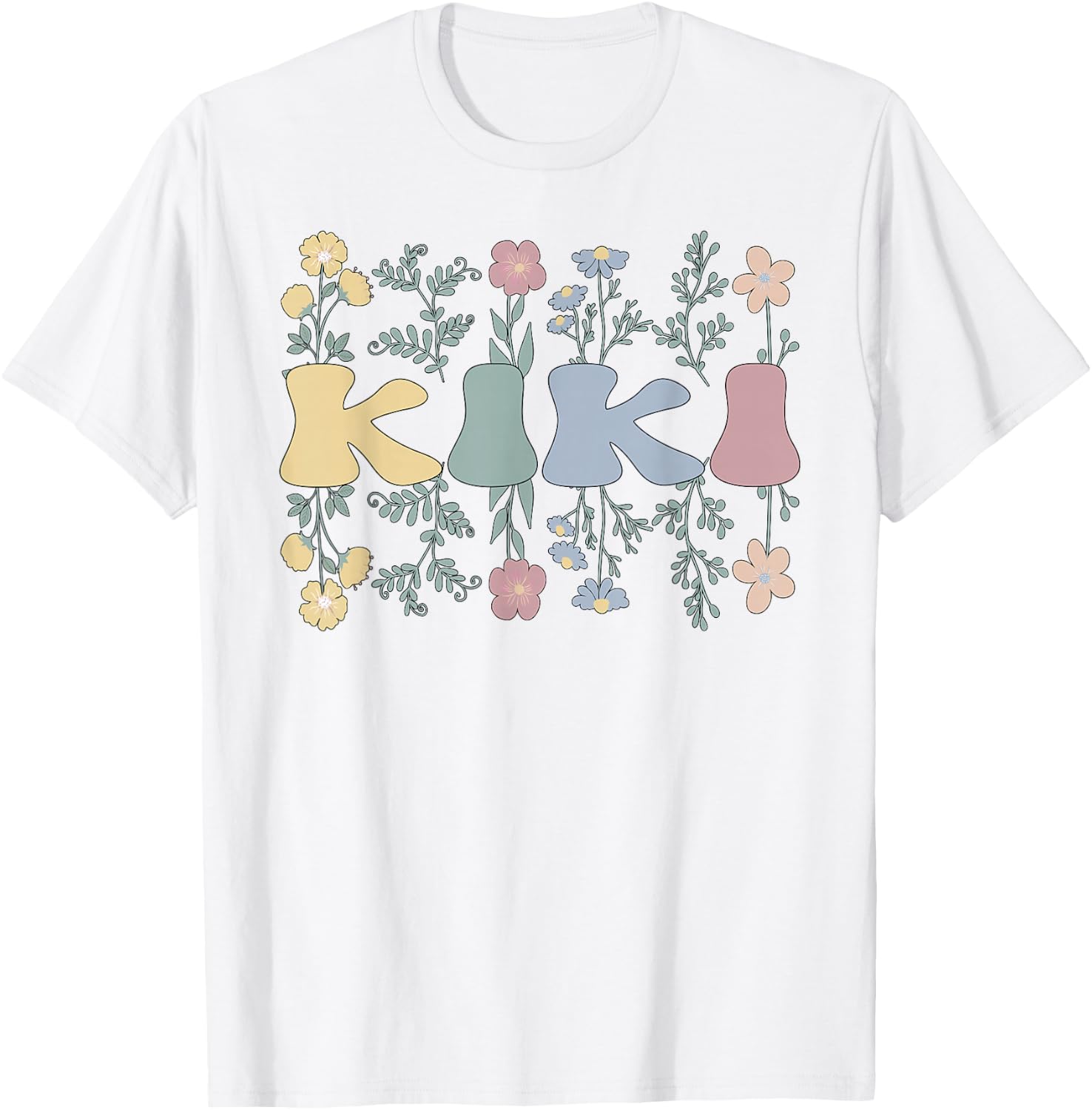 Groovy Kiki Grandmother Flowers Kiki Grandma T-Shirt - T-Shirt | White