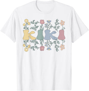 Groovy Kiki Grandmother Flowers Kiki Grandma T-Shirt - T-Shirt | White