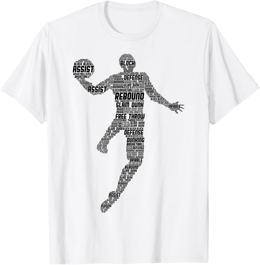 Basketball Basketball Boys Men Children T-Shirt - T-Shirt | White