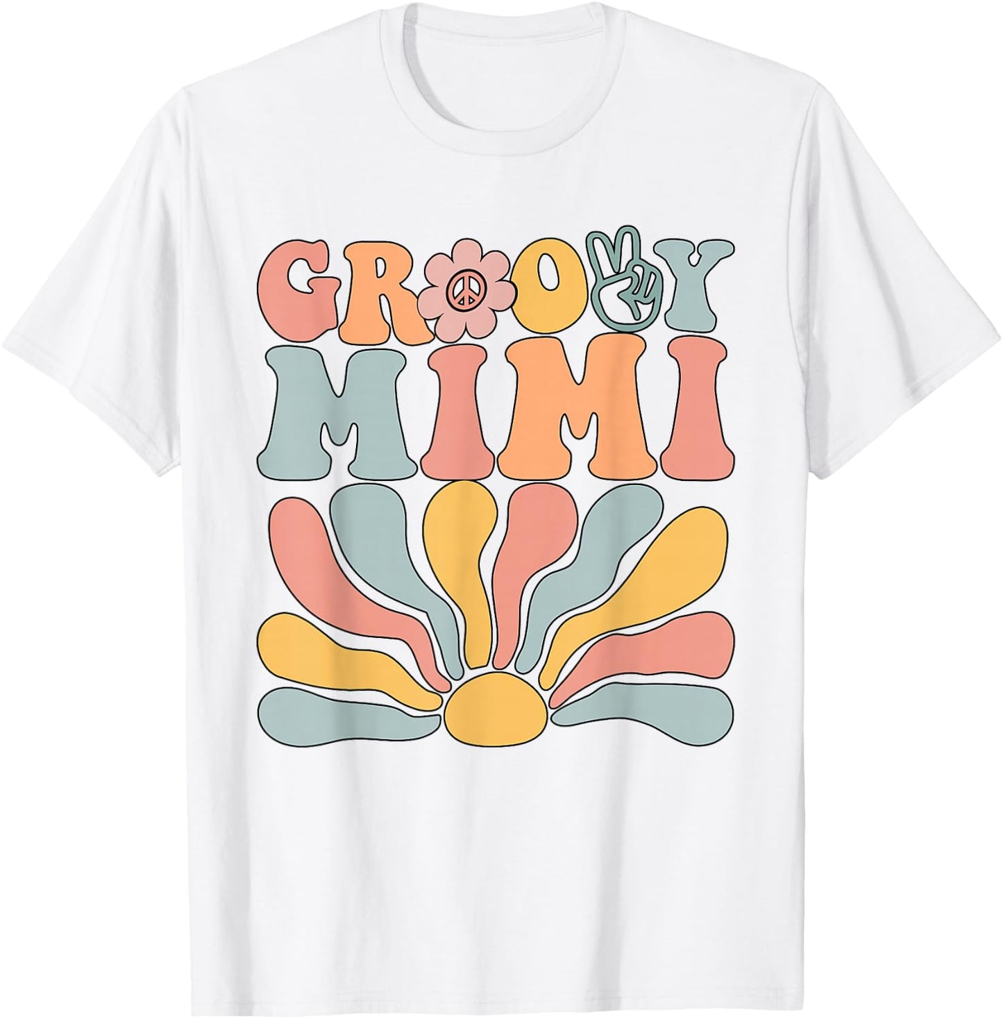 Groovy Retro Mimi Matching Family 1st Birthday Party T-Shirt - T-Shirt | White