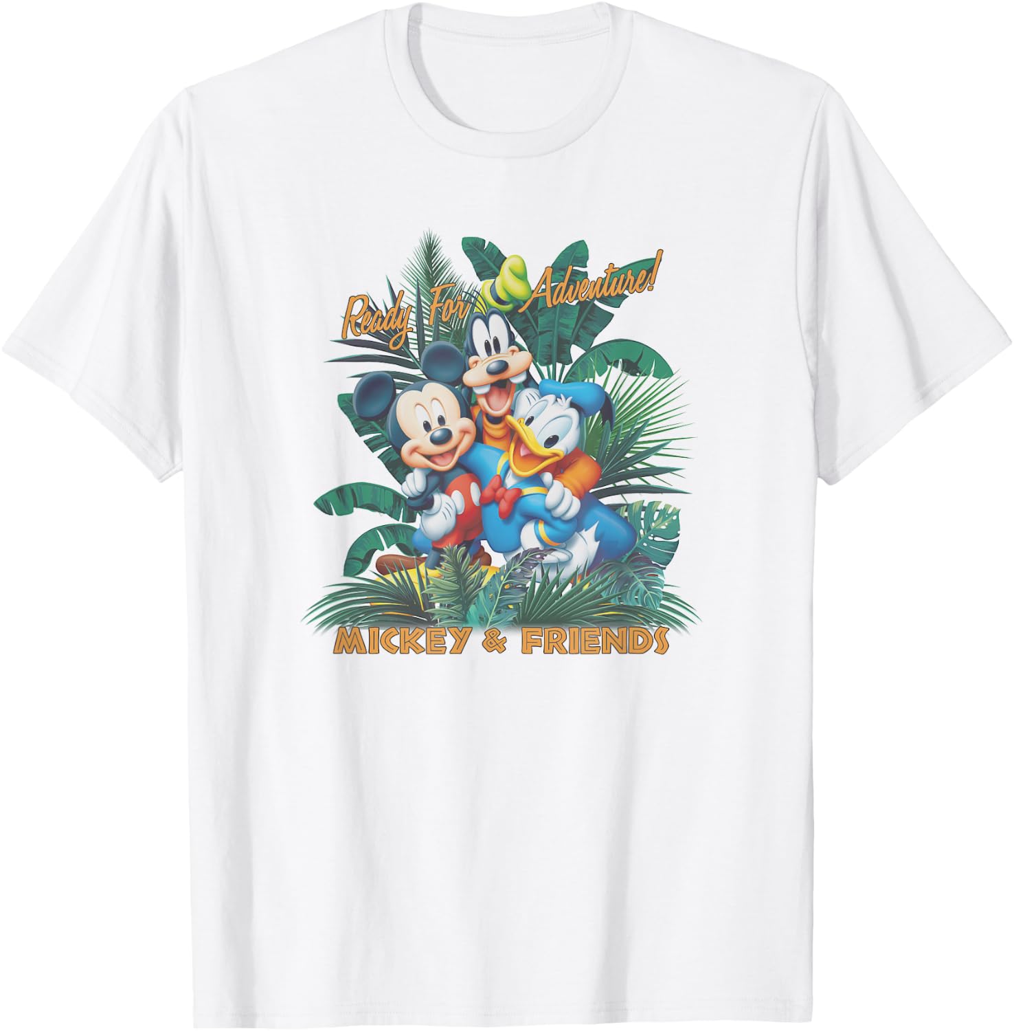 Disney Mickey Classic Adventure Group Tropical T-Shirt - T-Shirt | White