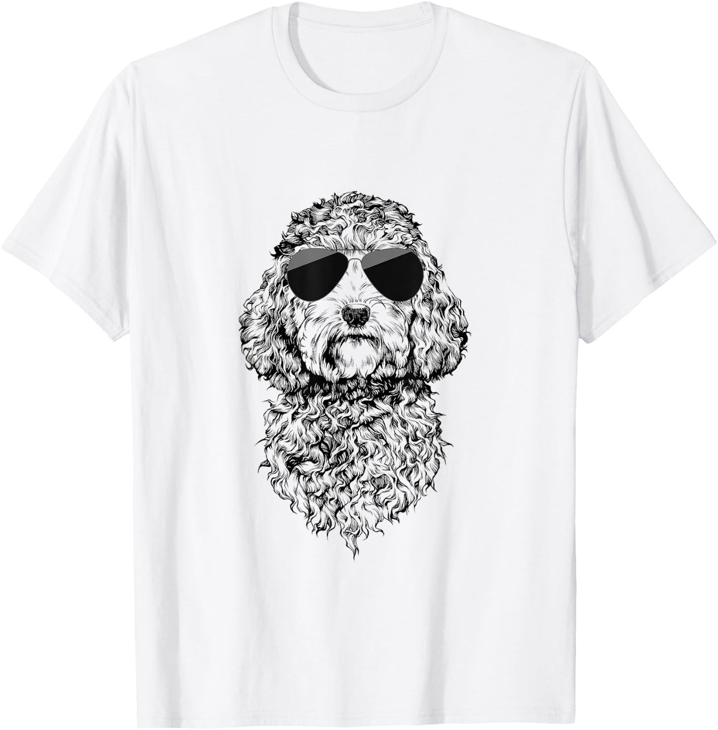 Cockapoo Doodle Dog with Sunglasses Women Kids T-Shirt - T-Shirt | White