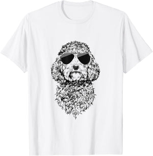 Cockapoo Doodle Dog with Sunglasses Women Kids T-Shirt - T-Shirt | White