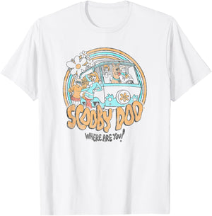 Scooby-Doo Vintage Floral Gang Poster T-Shirt - T-Shirt | White