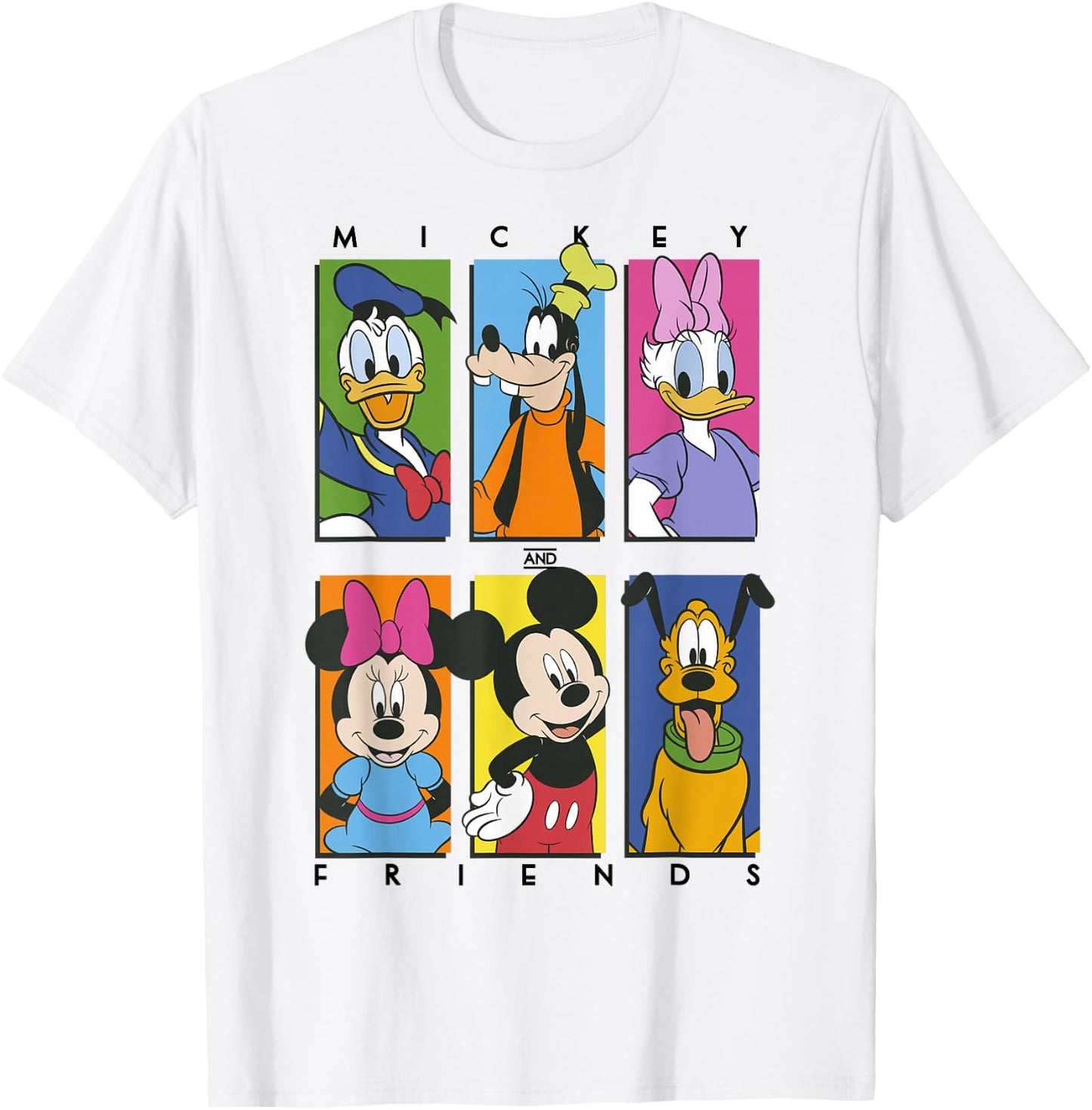 Disney Mickey and Friends Group Shot Panels T-Shirt - T-Shirt | White