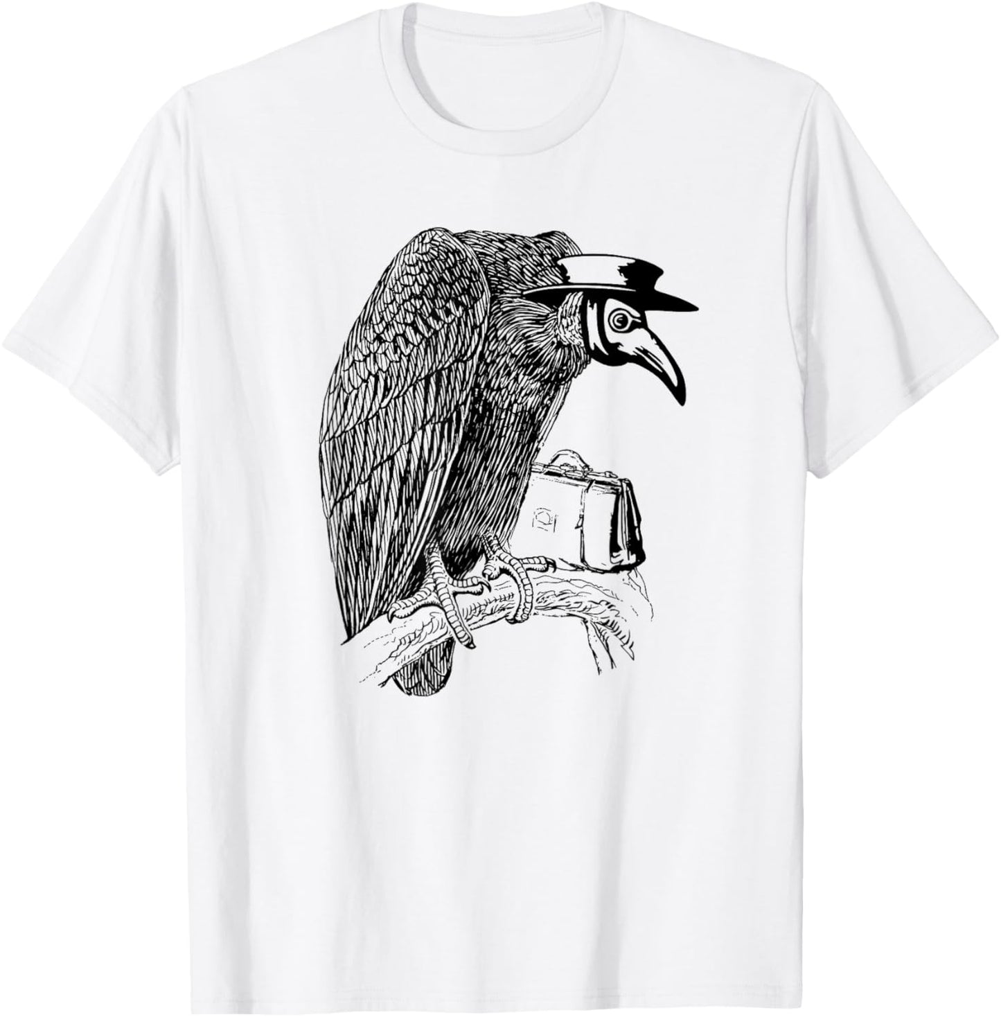 Vulture Plague Doctor Medieval Macabre T-Shirt - T-Shirt | White