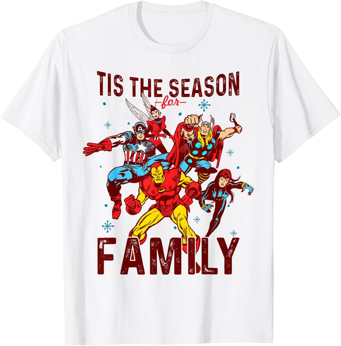 Marvel Avengers The Family Season Group Christmas T-Shirt - T-Shirt | White