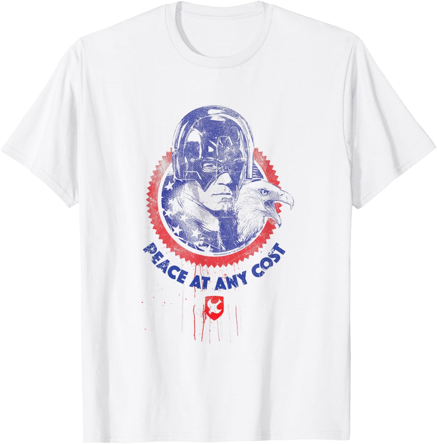 Peacemaker Peace At Any Cost Eagle Stamp T-Shirt - T-Shirt | White