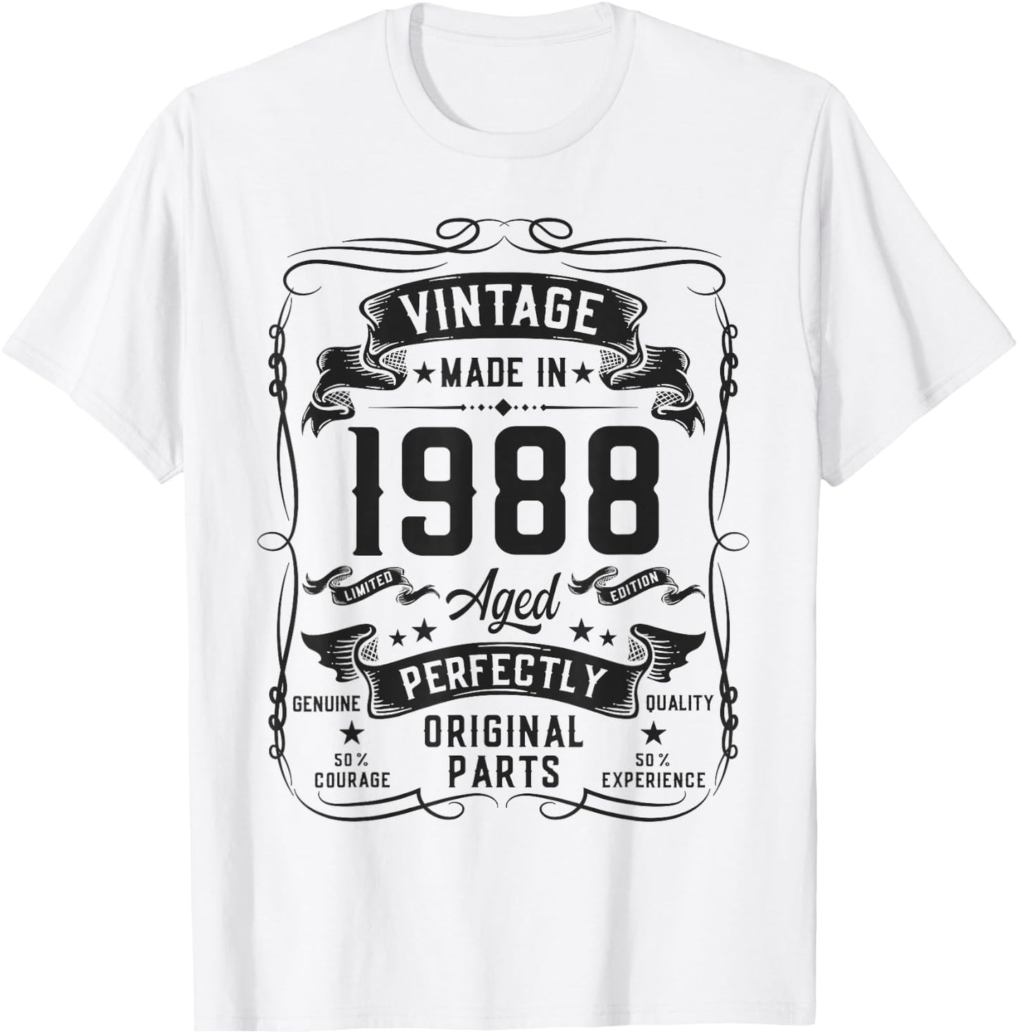Vintage 1988 38yr 38th Birthday Gifts 38 Years Old T-Shirt - T-Shirt | White