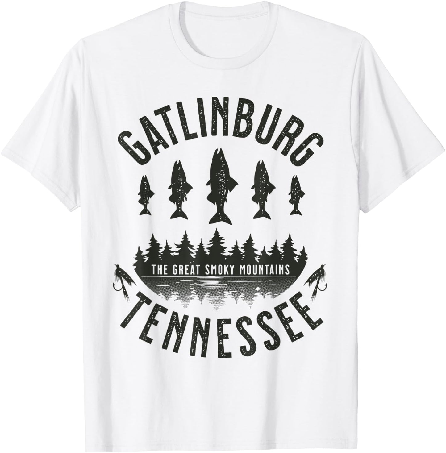 Gatlinburg Tennessee Rainbow Trout Fly Fishing T-Shirt - T-Shirt | White