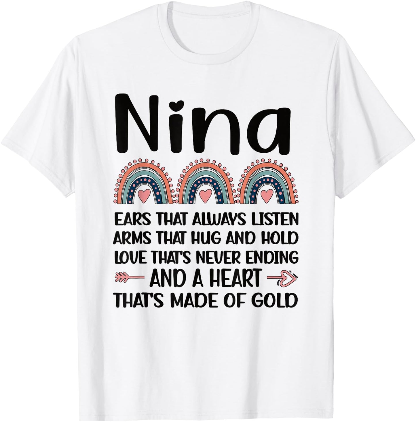 Nina Grandmother Appreciation Nina Grandma Rainbow T-Shirt - T-Shirt | White