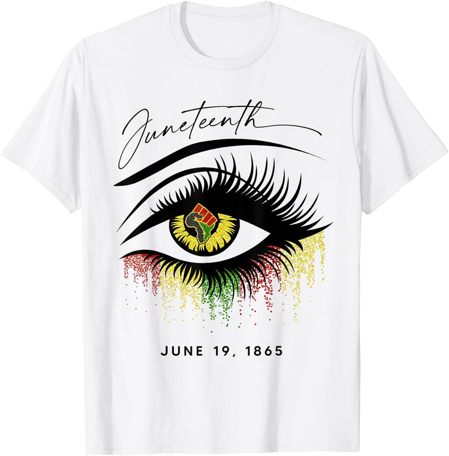 Juneteenth Eyelash African Eyes Beautiful T-Shirt - T-Shirt | White