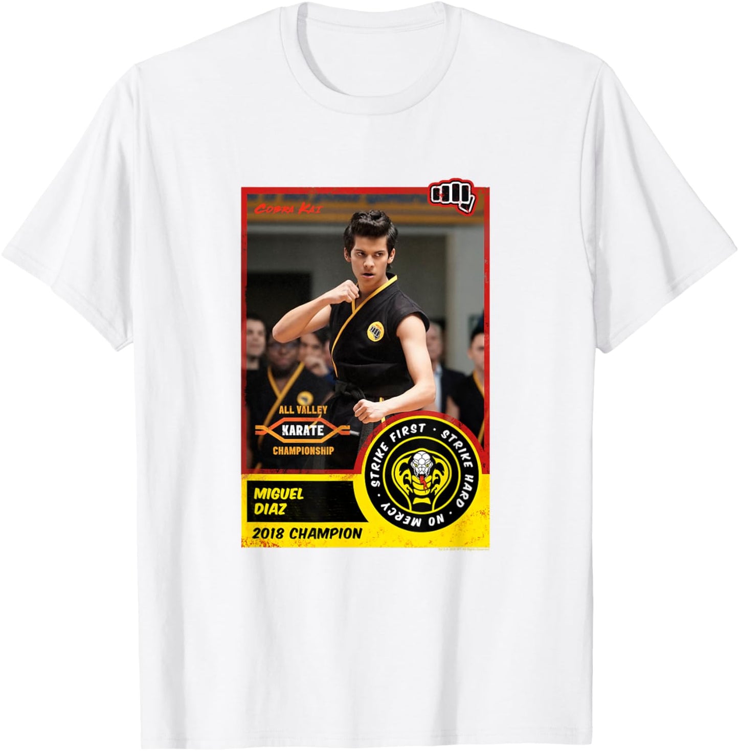 Cobra Kai Miguel Diaz Champion Card T-Shirt - T-Shirt | White