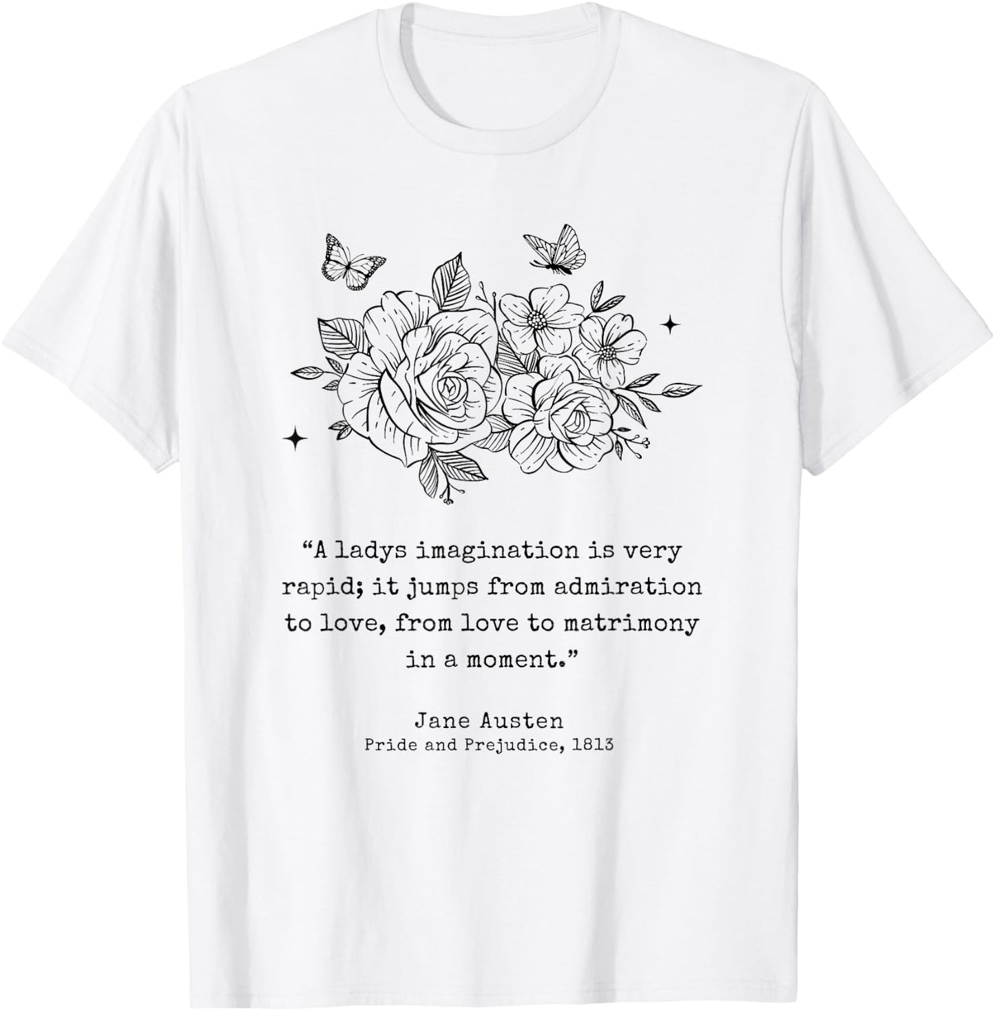 Jane Austen Dark Academia Bookworm Literary Novel T-Shirt - T-Shirt | White