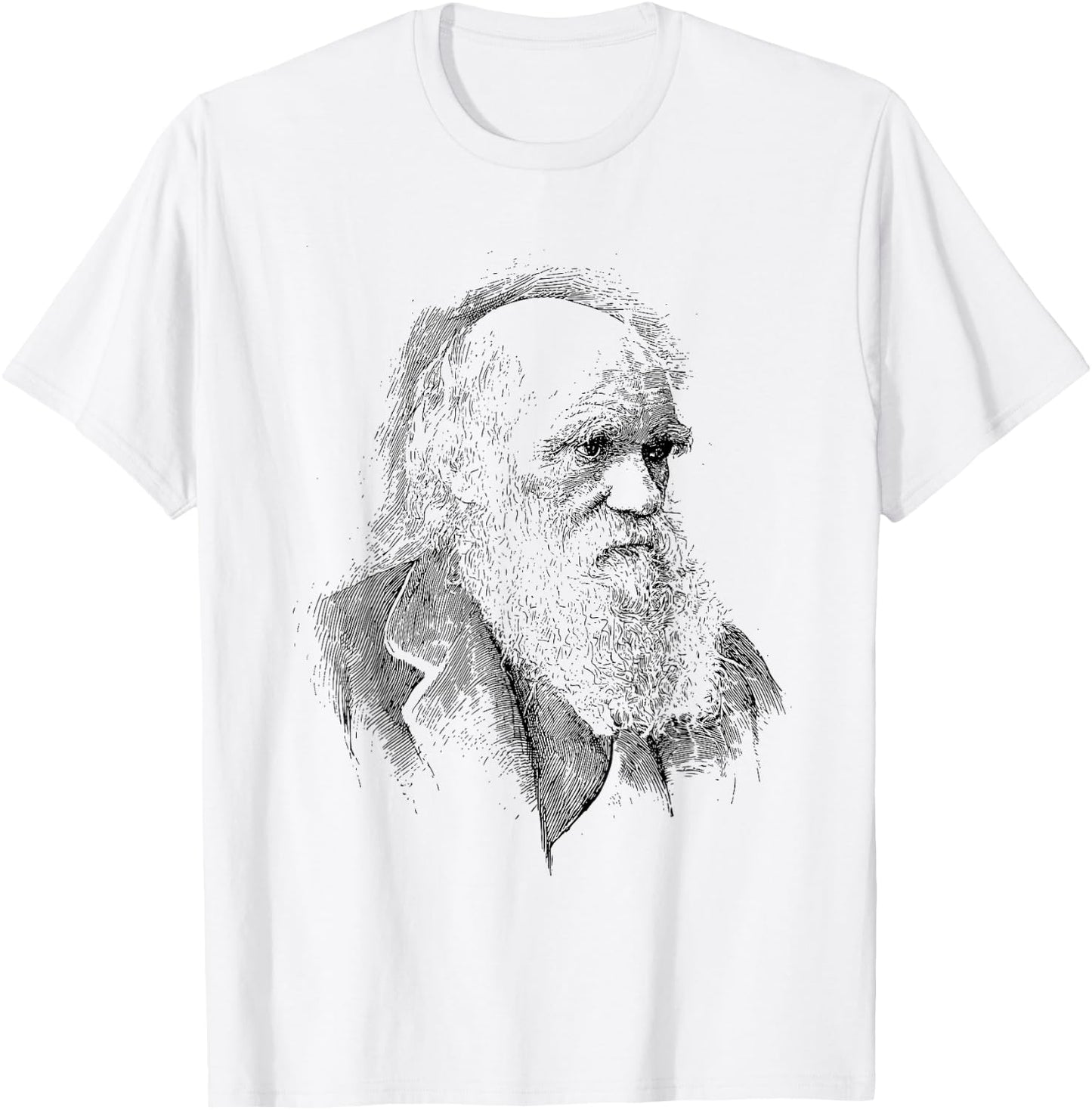 Charles Darwin Portrait Evolution Scientist Naturalist T-Shirt - T-Shirt | White