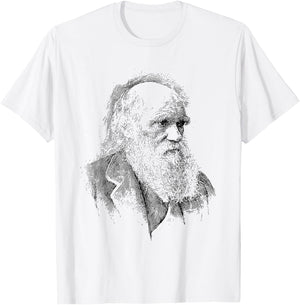 Charles Darwin Portrait Evolution Scientist Naturalist T-Shirt - T-Shirt | White