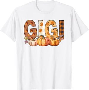 Gigi Pumpkin Autumn Fall Grandma Women's Men Women T-Shirt - T-Shirt | White