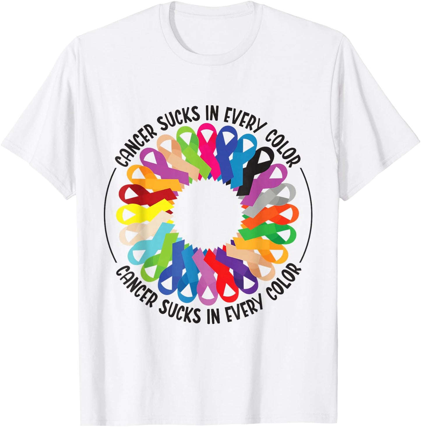 Cancer Sucks In Every Color Fighter | Funk Cancer T-Shirt - T-Shirt | White