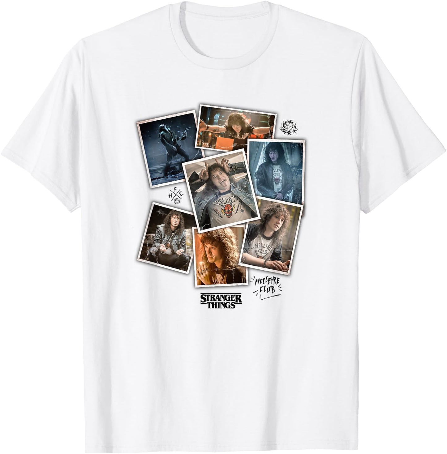 Stranger Things 4 Eddie Munson Scrapbook Photos T-Shirt - T-Shirt | White