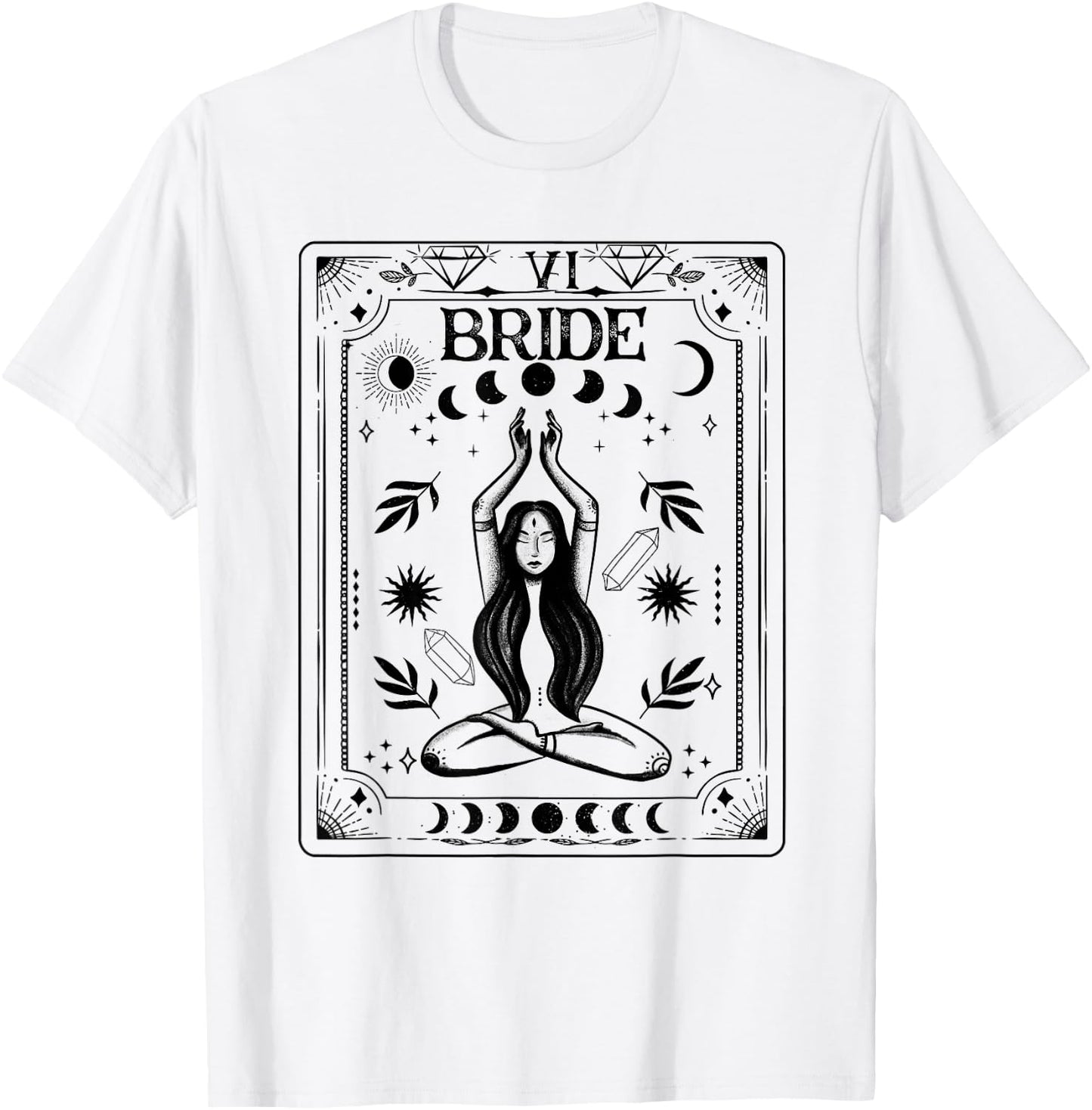 Witchy Bride Coven Tarot Celestial Gothic Bachelorette Party T-Shirt - T-Shirt | White